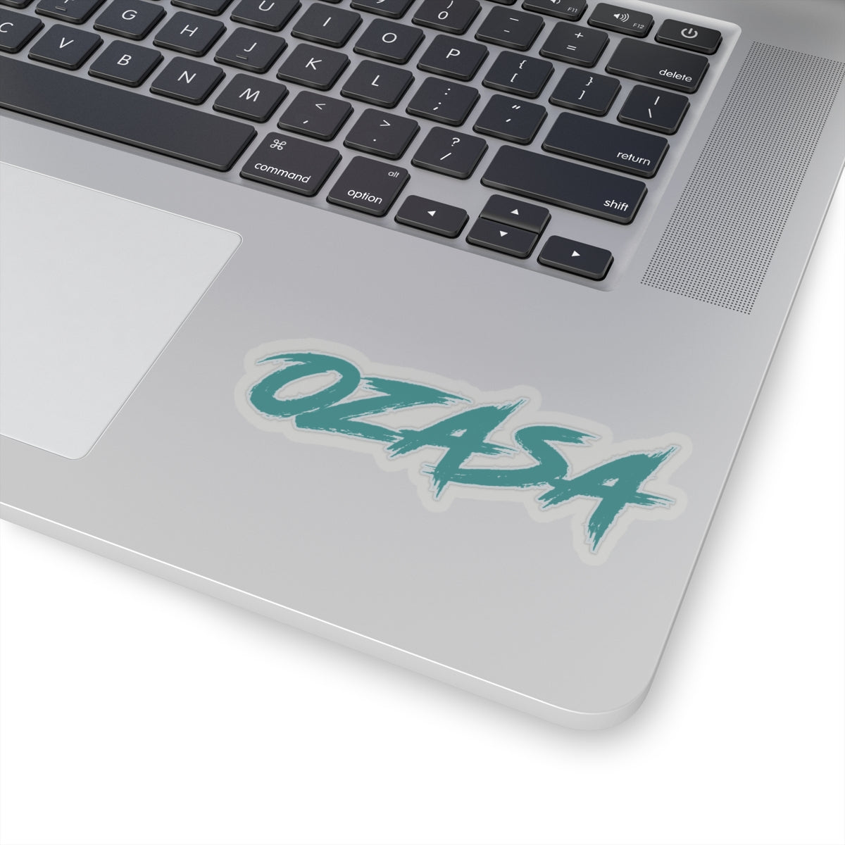 OZASA Teal Text Kiss Cut Sticker