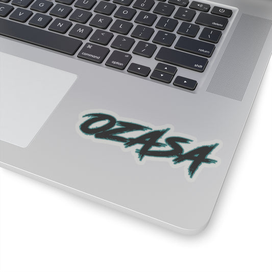 OZASA Black Text Kiss Cut Sticker