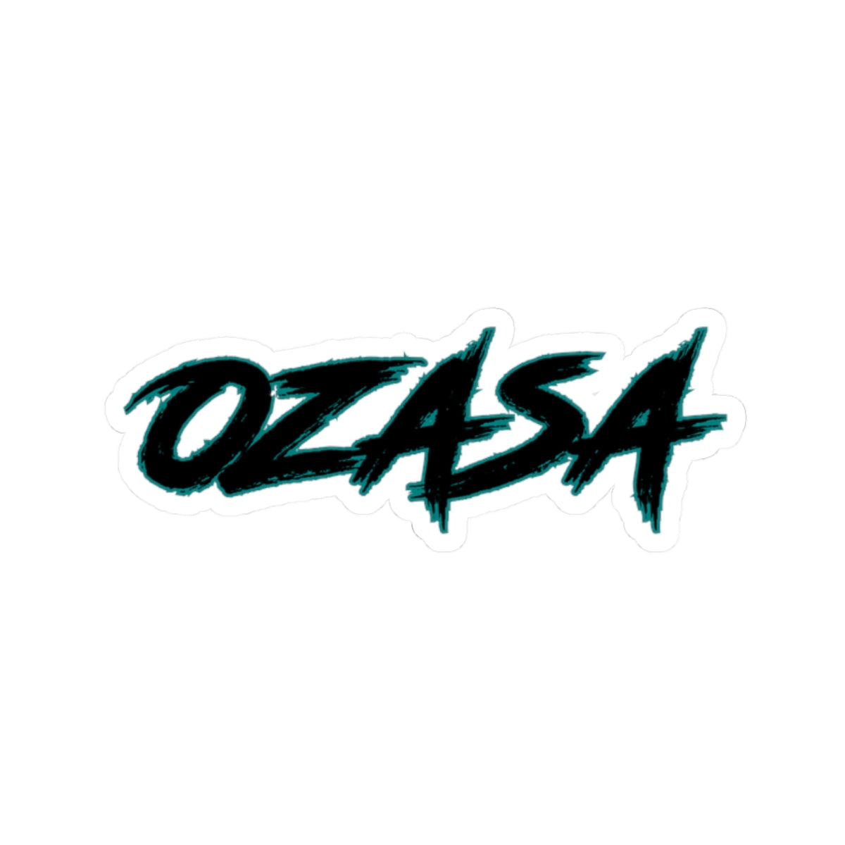 OZASA Black Text Kiss Cut Sticker