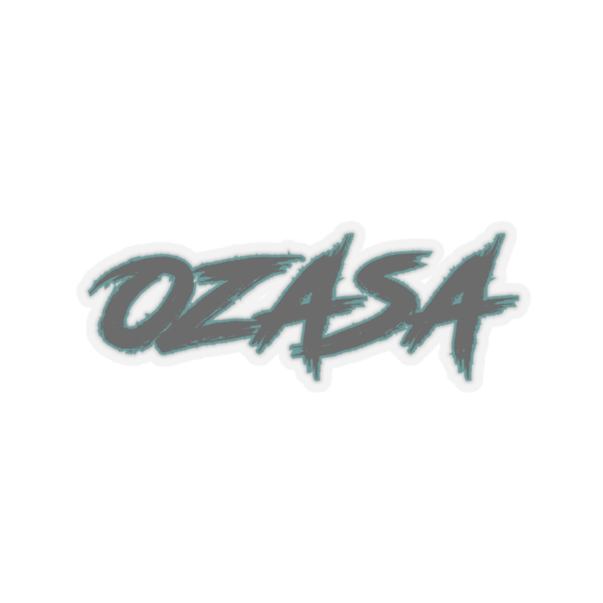 OZASA Black Text Kiss Cut Sticker